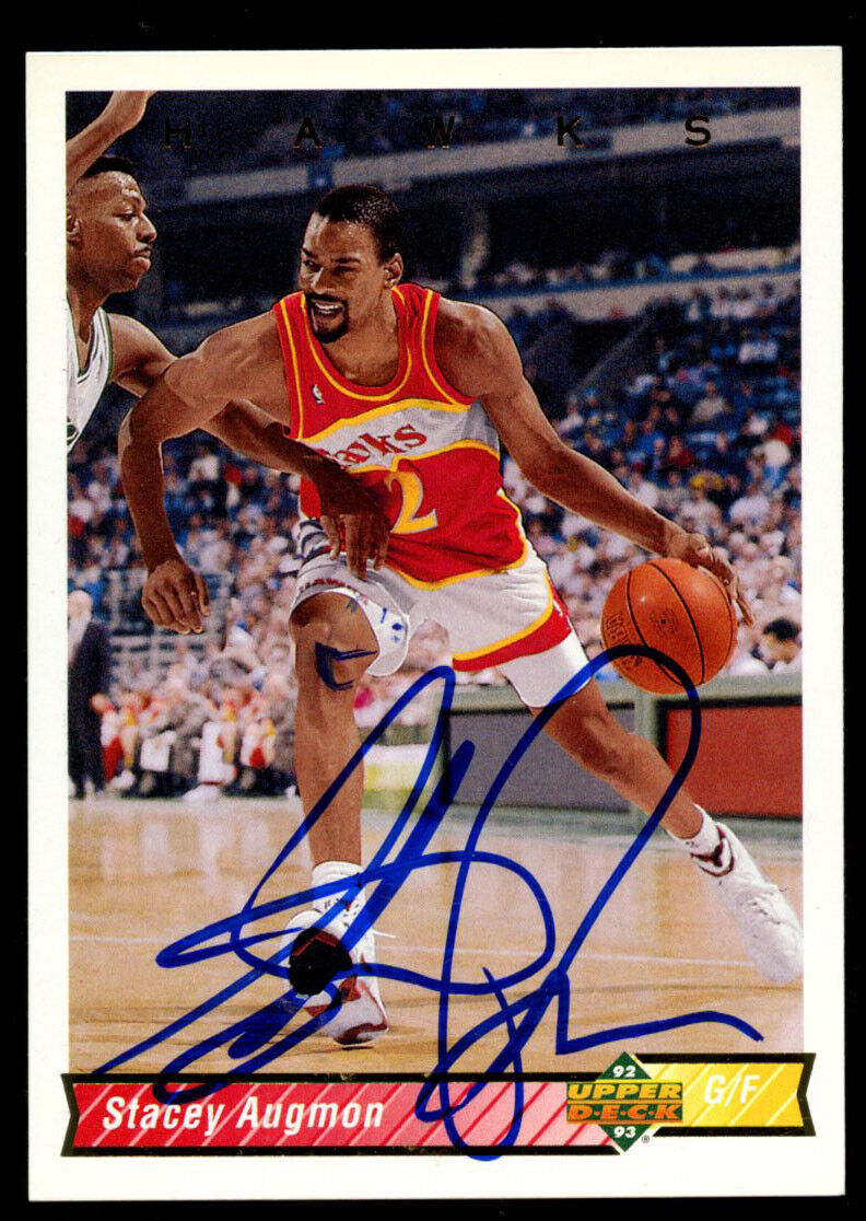 Stacey Augmon #142 Signed Autograph Auto 1992-93 Upper Deck Basketball Card