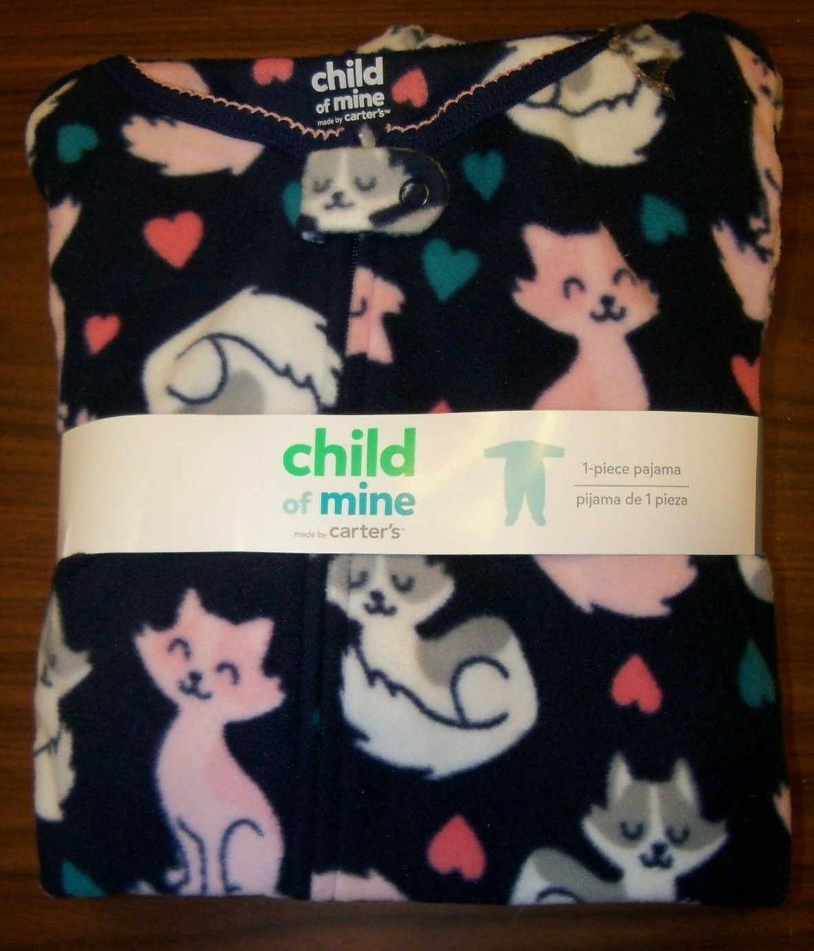 Carter's Child Of Mine Cats Kittens One Piece Footed Pajama Girls Size 5t Nwt