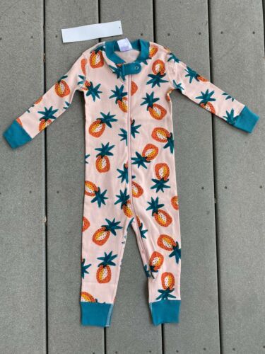 New Hanna Andersson Pajamas Pjs Sleeper Pineapples Zip Organic Cotton Us 3t