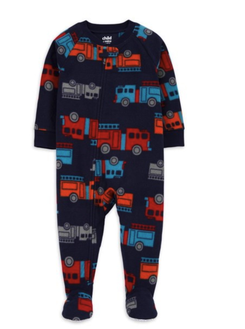 Child Of Mine Boys Fire Truck Blanket Sleeper Pajamas Size 3 4 5t 6 8 Nwt