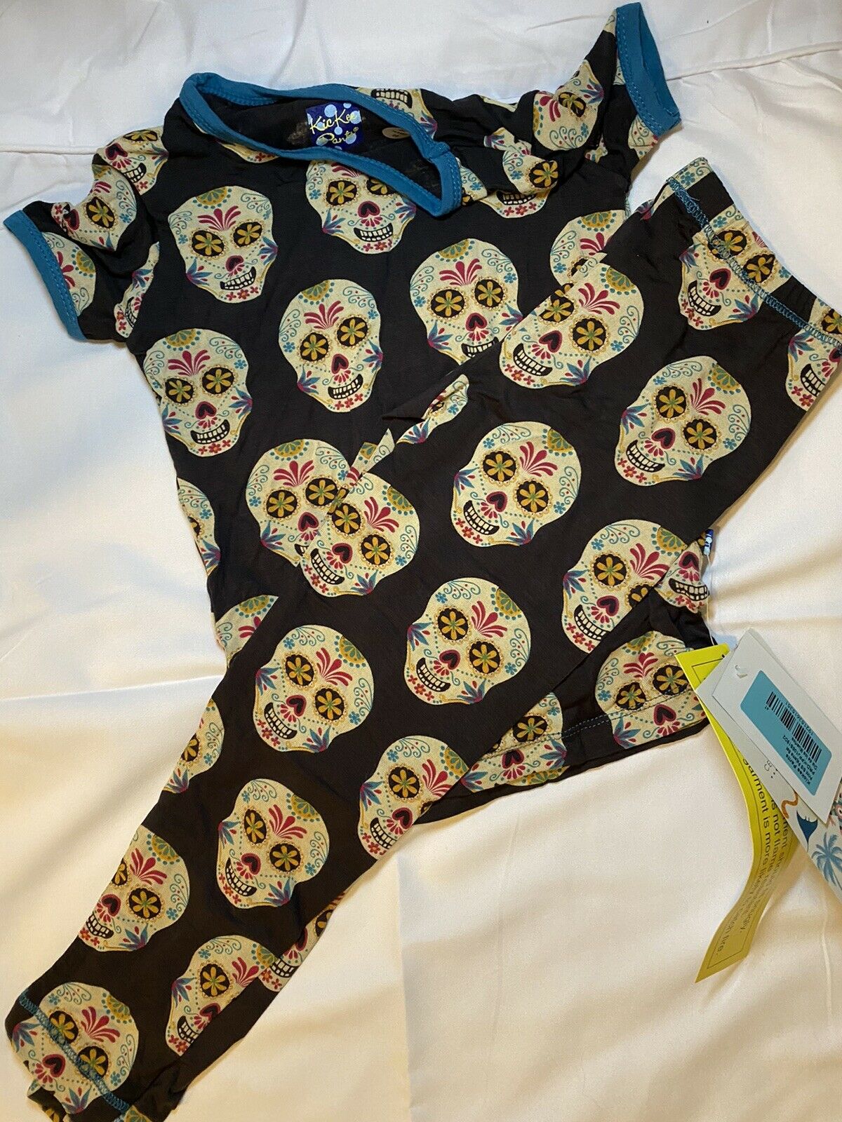 Kickee Pants 4t Sugar Skulls 2-piece Pajama New With Tags In Bag