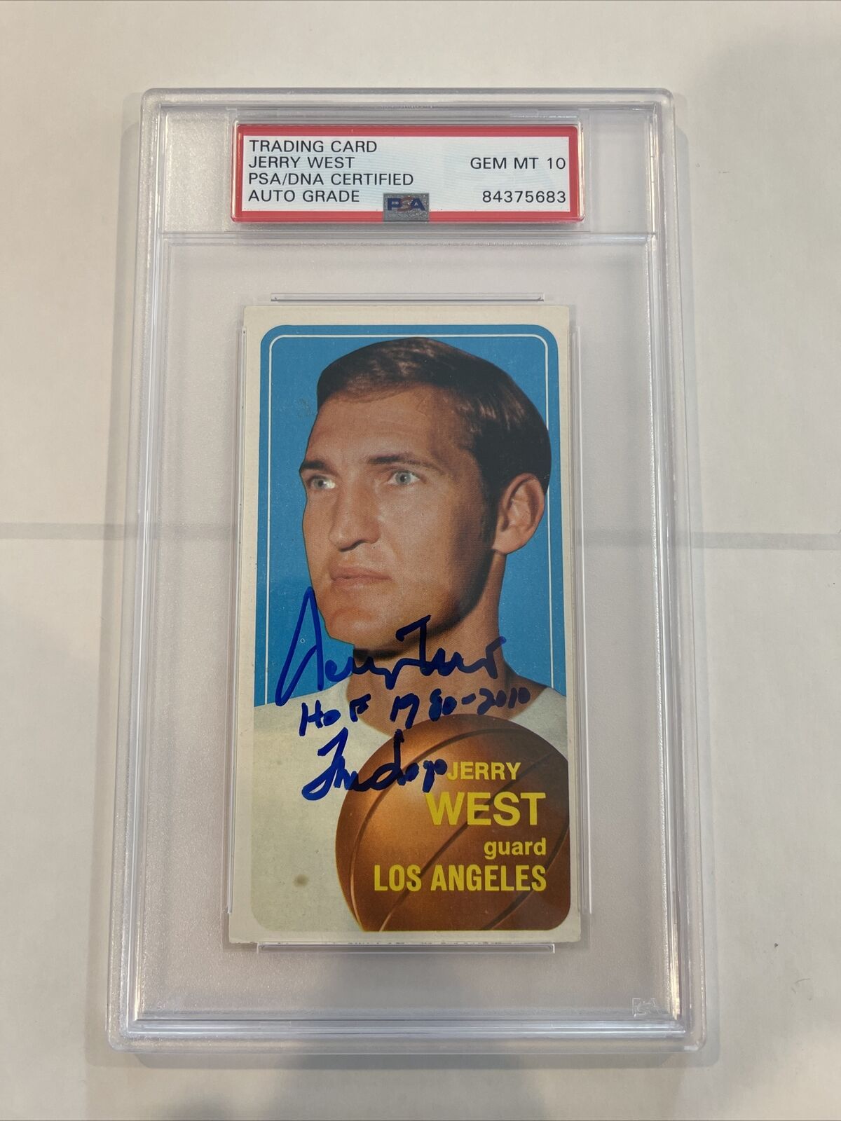 Jerry West Signed 1970 Topps #160 Card Lakers Hof 1980 Logo Psa/dna Auto 10 1