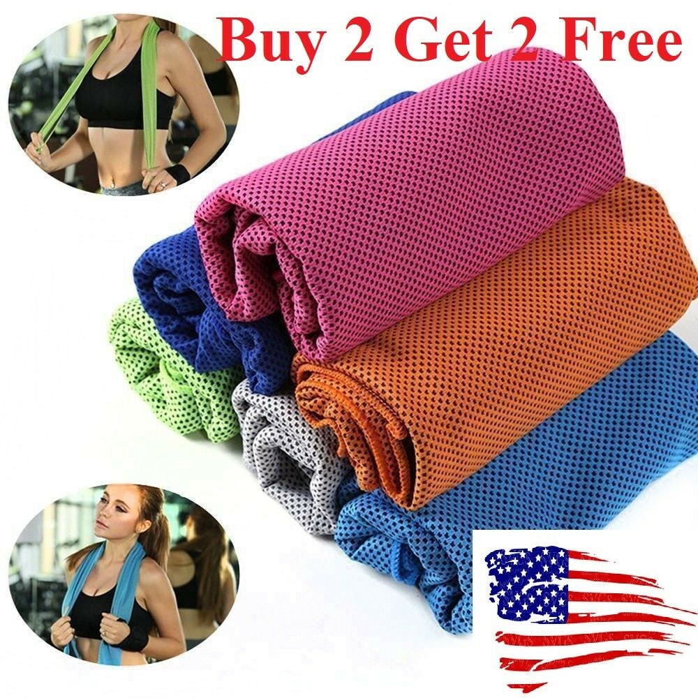 Buy 2 Get 2 Free Ice Cooling Towel For Sports/workout/fitness/gym/yoga Towels