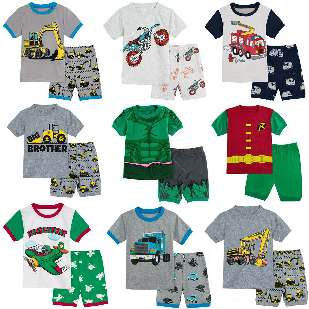 Kids Boy Pajamas Car Sleepwear Child Hulk Costume Toddler Nightwear Clothes