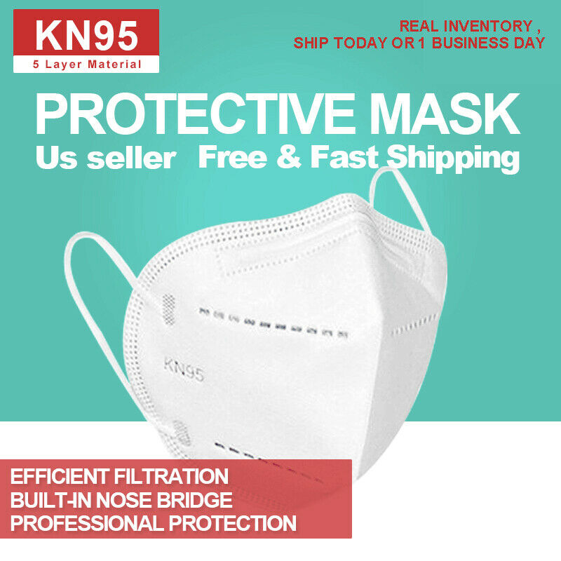 [50 Pcs] Kn95 Protective 5 Layer Face Mask Disposable Respirator [bfe 95% Pm2.5]