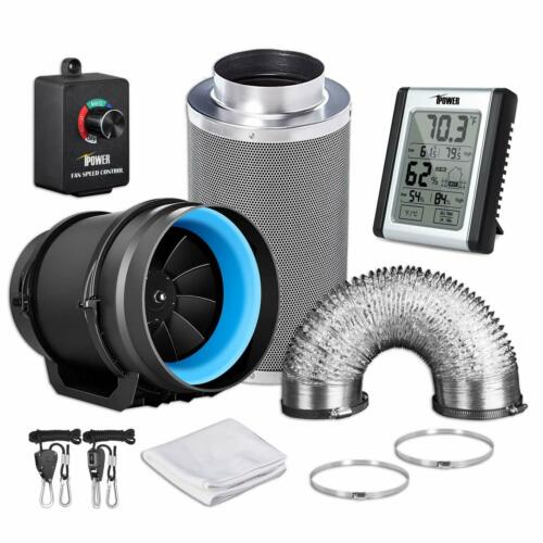 Ipower 4''6''8'' Inline Grow Tent Ventilation Air Ducting Carbon Filter Fan Set